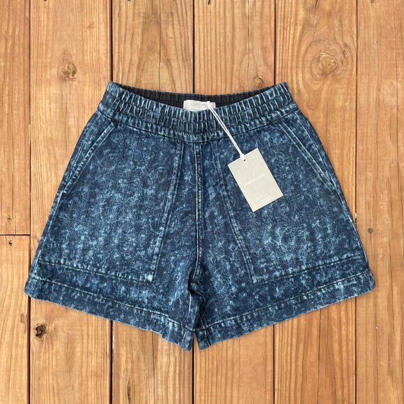 [SOLD on eBay] Everlane Dark Acid Wash Denim Shorts Organic Cotton Elastic Waist - Picture 6 of 7